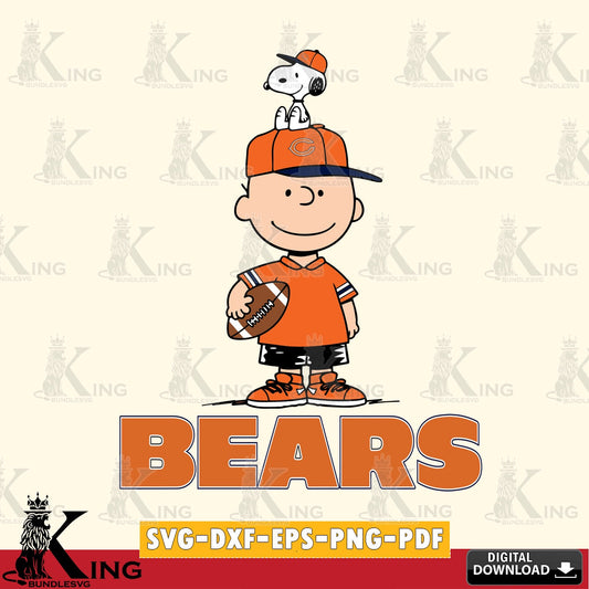 Chicago Bears Peanuts Football Rugby Cricut file , Cut file  , Digital Download , PDF File , Instant Download