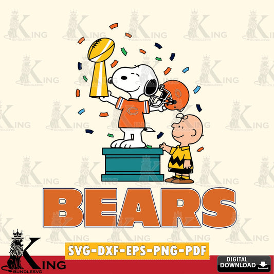 Chicago Bears Peanuts Winner Cricut file , Cut file  , Digital Download , PDF File , Instant Download