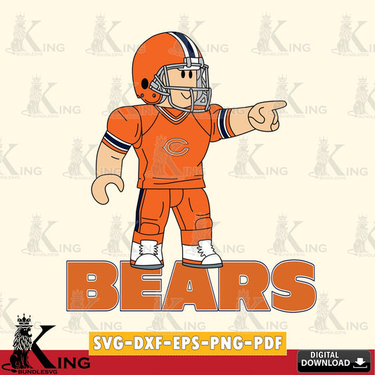 Chicago Bears Roblox Player Football SVG file , Cricut, NFL  File cut , Digital Download , PDF File