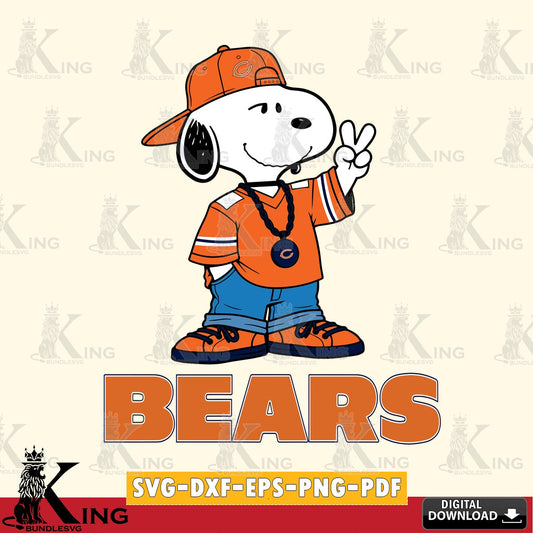 Chicago Bears Snoopy Say hi Cricut file , Cut file  , Digital Download , PDF File , Instant Download