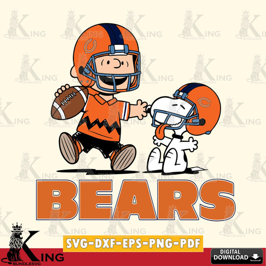 Chicago Bears Snoopy and Peanut Fun Cricut file , Cut file  , Digital Download , PDF File , Instant Download