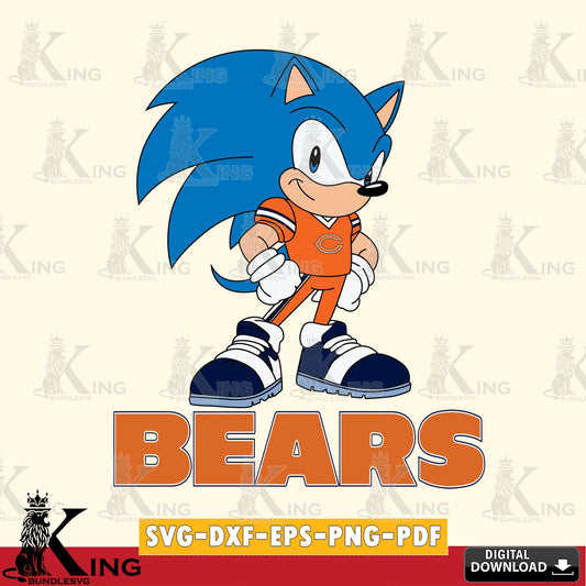 Chicago Bears Sonic Football Star Mascot SVG file, Vector , Digital Download , PDF File , Instant Download