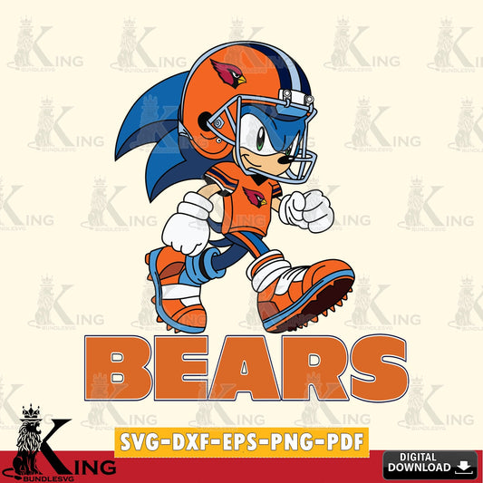 Custom design featuring a Chicago Bears Sonic Ready Football, a digital file for silhouette cameo and cricut projects.