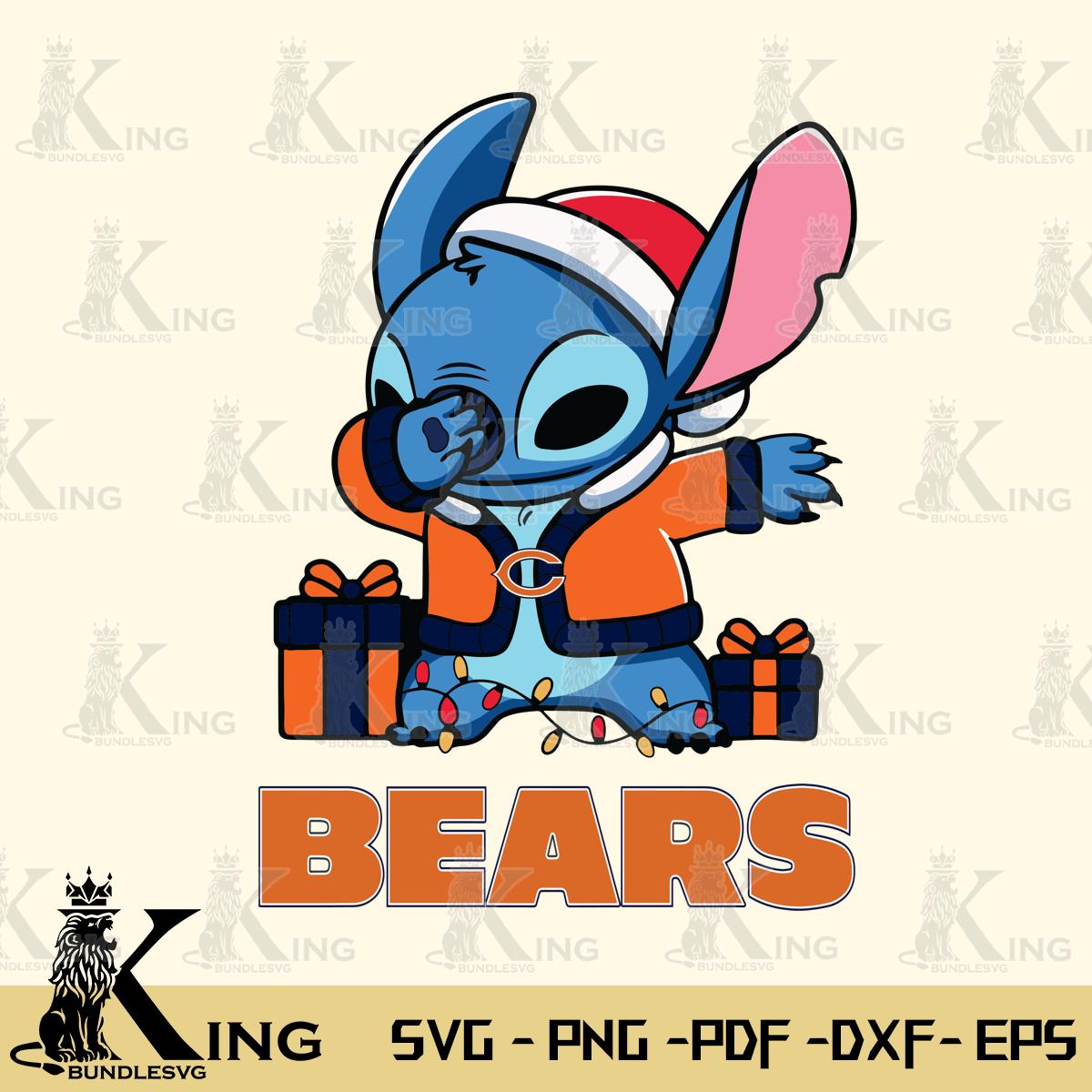 Chicago Bears Stitch Merry Christmas Svg Eps Dxf Png File, Digital Download