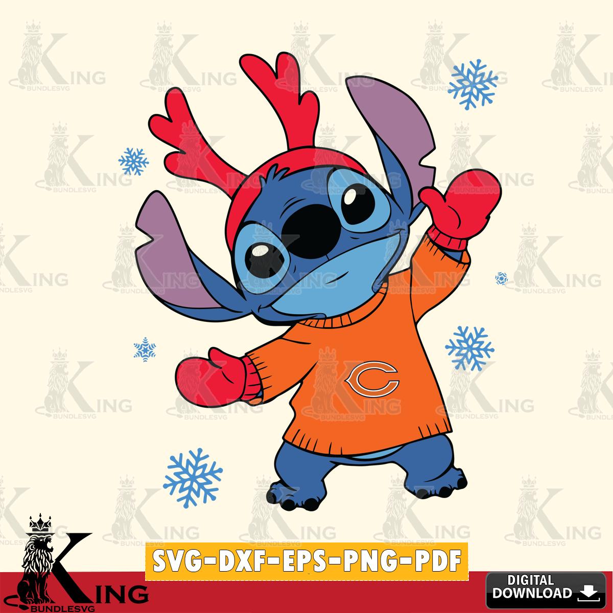 Chicago Bears Stitch Santa Christmas SVG, NFL for Cricut, Silhouette, Digital Download , file cut