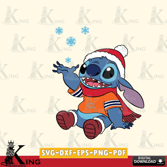 Chicago Bears Stitch Wearing Winter Scarf SVG, NFL for Cricut, Silhouette, Digital Download , file cut
