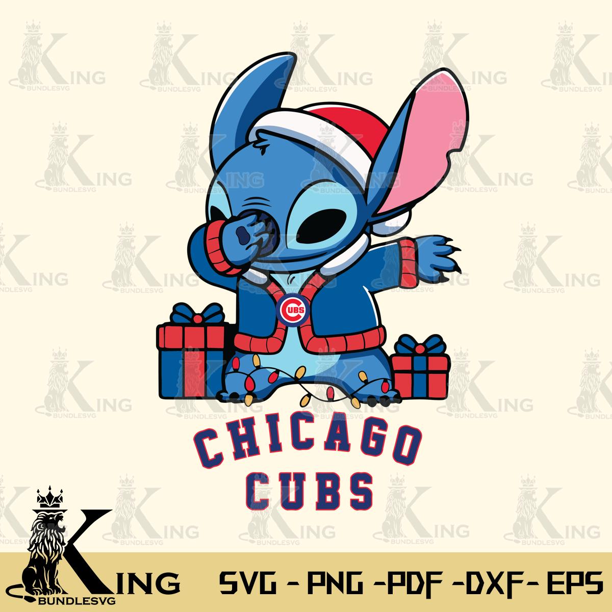 Chicago Cubs Stitch Merry Christmas Svg Eps Dxf Png File, Digital Download