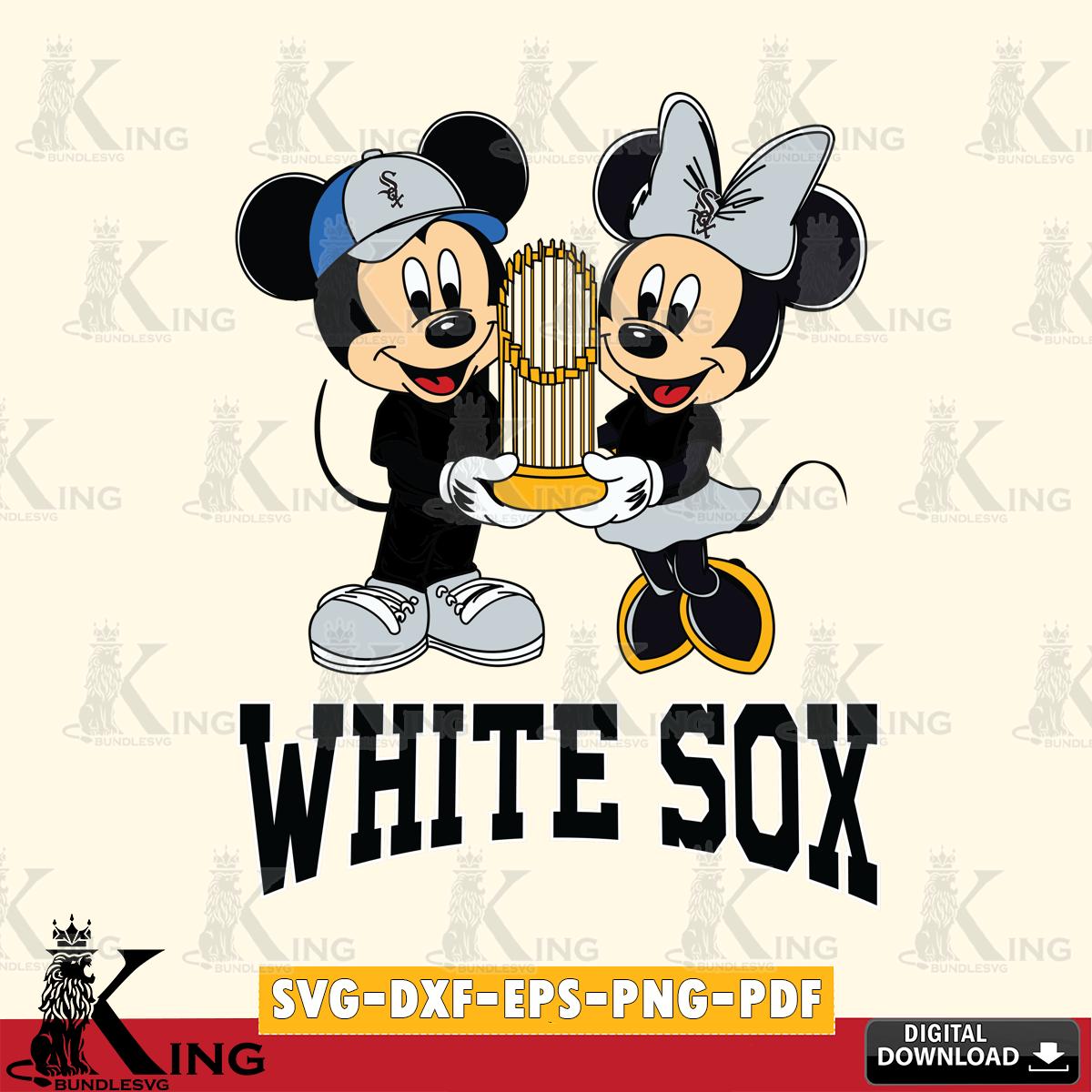 Chicago White Sox Mickey Minnie Mouse Champions SVG File, MLB for Cricut, Silhouette, Digital Download , file cut
