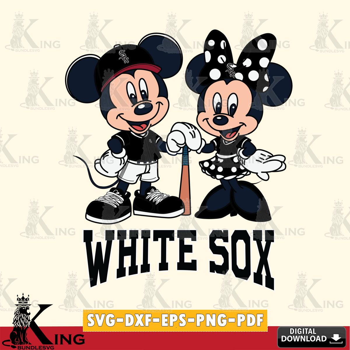 Chicago White Sox Mickey Minnie Mouse Sport SVG File, MLB for Cricut, Silhouette, Digital Download , file cut