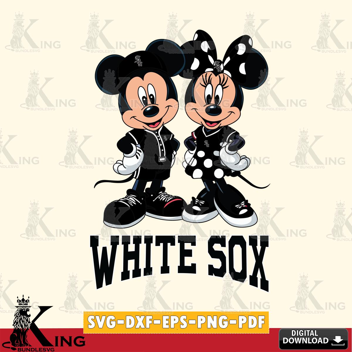 Chicago White Sox Mickey Minnie Mouse couple sport SVG File, MLB for Cricut, Silhouette, Digital Download , file cut