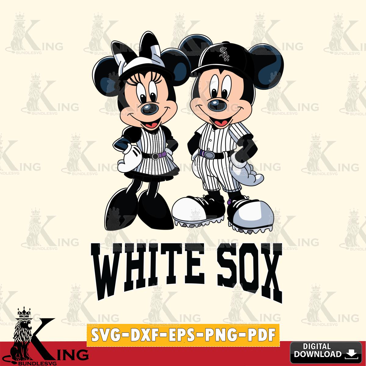 Chicago White Sox Mickey Minnie Sport SVG File, MLB for Cricut, Silhouette, Digital Download , file cut