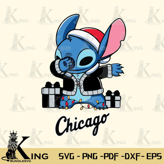 Chicago White Sox Stitch Merry Christmas Svg Eps Dxf Png File, Digital Download