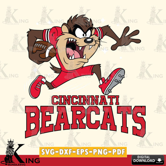 Cincinnati Bearcats Angry Taz Football SVG file, Cut file  , Digital Download , Instant Download, Taz svg, NCAA svg