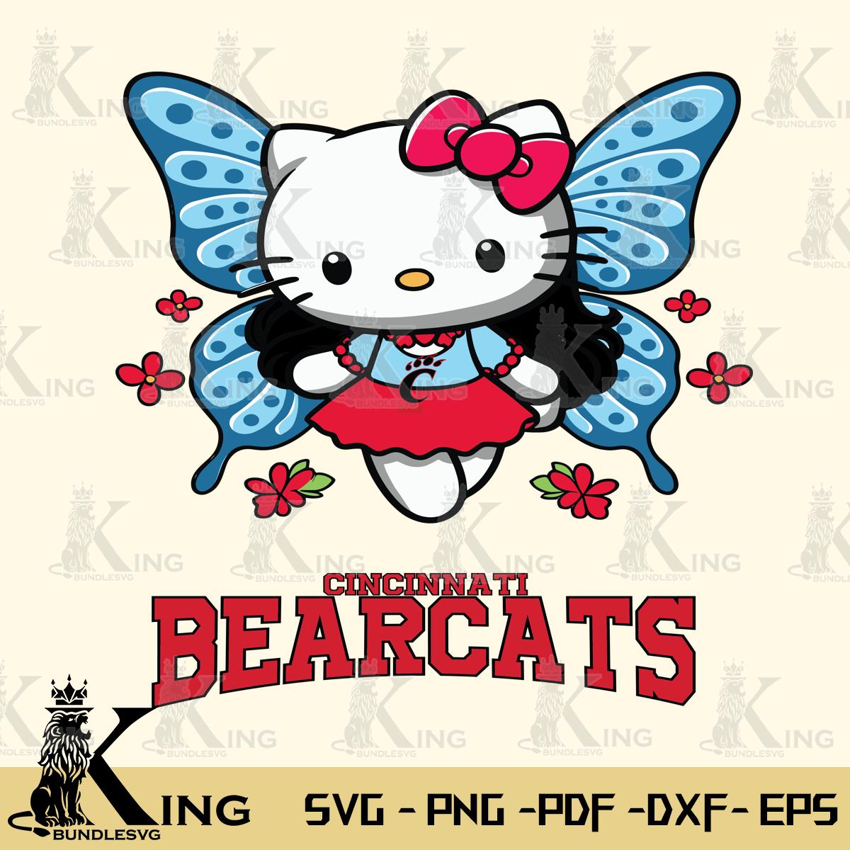 Cincinnati Bearcats Butterfly Kitty Charm Svg Eps Dxf Png File, Digital Download