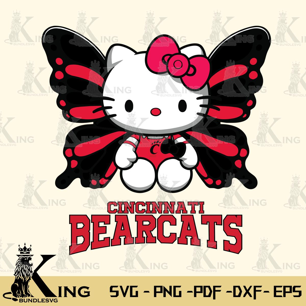 Cincinnati Bearcats Butterfly Kitty Delight Svg Eps Dxf Png File, Digital Download