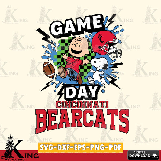Cincinnati Bearcats Game Day Peanuts SVG, Cricut, Cut file  , Digital Download , Instant Download, Peanuts svg, NCAA svg, Football svg, Sport svg