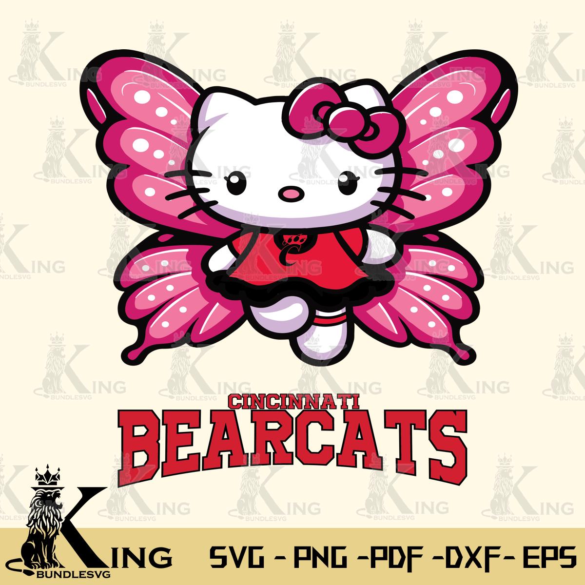 Cincinnati Bearcats Hello Kitty Dreamscape Svg Eps Dxf Png File, Digital Download