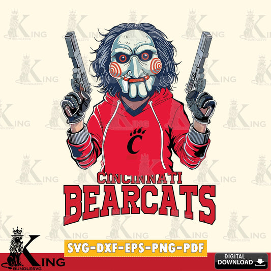 High-quality graphic of Cincinnati Bearcats Jigsaw Billy Football, NCAA, PNG clipart for sublimation printing and graphic design