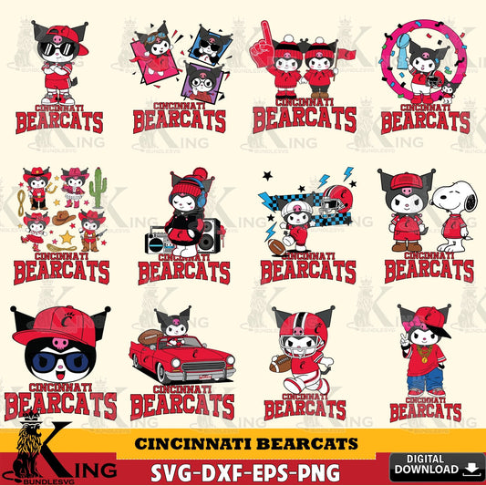 Cincinnati Bearcats Kuromi Football Jersey NCAA Bundle SVG file, Cricut, Cut file  , Digital Download , Instant Download, Sanrio svg, Clipart