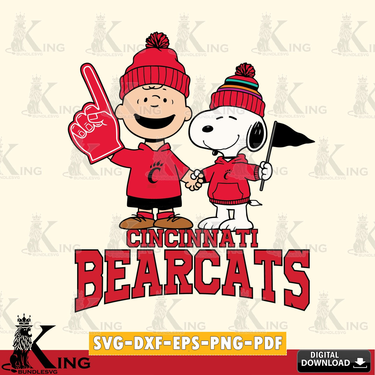 Cincinnati Bearcats Peanuts Fan Gear SVG, Cricut, Cut file  , Digital Download , Instant Download, Peanuts svg, NCAA svg, Football svg, Sport svg