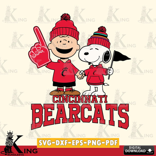 Cincinnati Bearcats Peanuts Fan Gear SVG, Cricut, Cut file  , Digital Download , Instant Download, Peanuts svg, NCAA svg, Football svg, Sport svg