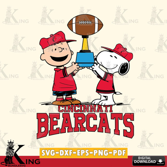 Cincinnati Bearcats Peanuts Football Trophy SVG, Cricut, Cut file  , Digital Download , Instant Download, Peanuts svg, NCAA svg, Football svg, Sport svg