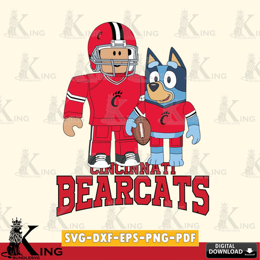 Cincinnati Bearcats Roblox & Bluey Football SVG file , NCAA Cricut,  File cut , Digital Download , PDF File