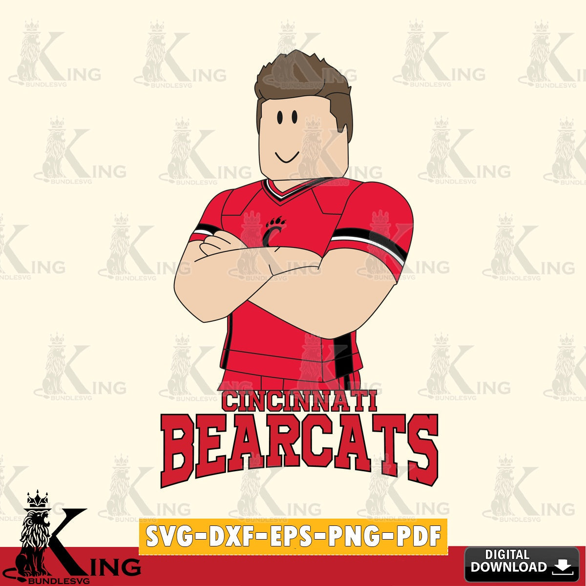 Cincinnati Bearcats Roblox Football SVG file , NCAA Cricut,  File cut , Digital Download , PDF File