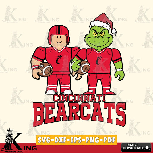 Cincinnati Bearcats Roblox & Grinch Football SVG file , NCAA Cricut,  File cut , Digital Download , PDF File