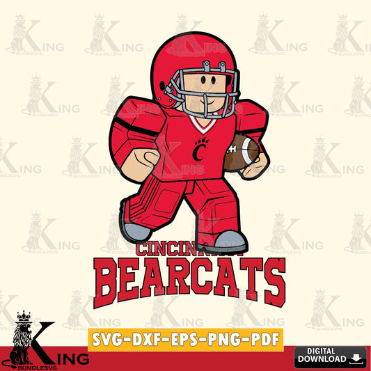 Cincinnati Bearcats Roblox Player Rugby SVG file , NCAA Cricut,  File cut , Digital Download , PDF File
