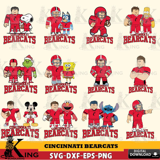 Cincinnati Bearcats Roblox With Friends football NCAA Bundle SVG file , NCAA Cricut,  File cut , Digital Download , PDF File