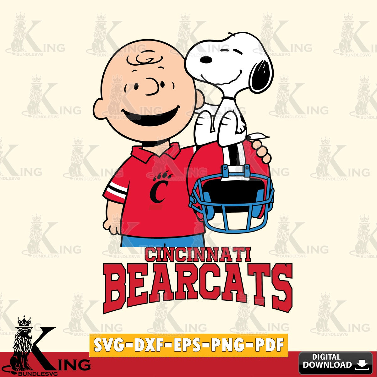 Cincinnati Bearcats Snoopy On Helmet SVG, Cricut, Cut file  , Digital Download , Instant Download, Peanuts svg, NCAA svg, Football svg, Sport svg