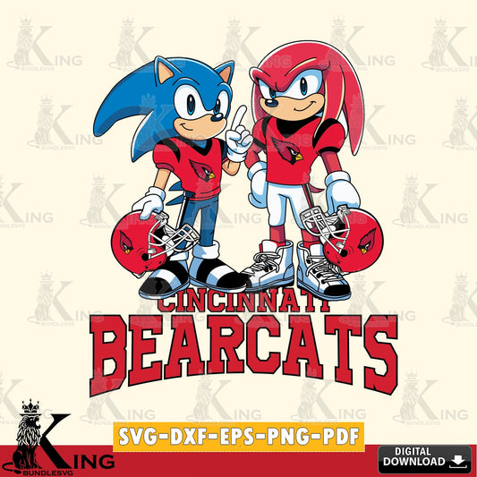 Cincinnati Bearcats Sonic And Knuckles Football SVG file, Vector , Digital Download , PDF File , Instant Download