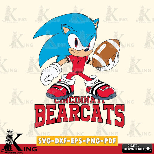 Beautiful illustration of a Cincinnati Bearcats Sonic Rugby design, SVG cut file for personalized gifts and laser projects