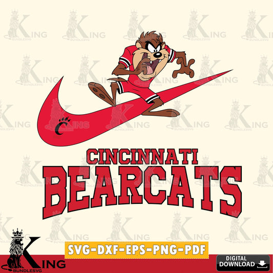 Cincinnati Bearcats Taz Football Nike SVG file, Cut file  , Digital Download , Instant Download, Taz svg, NCAA svg