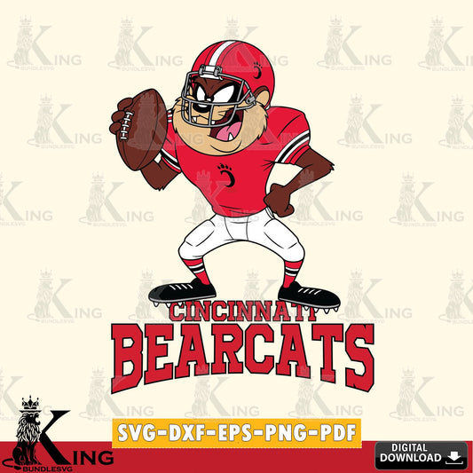 Cincinnati Bearcats Taz Football Player SVG file, Cut file  , Digital Download , Instant Download, Taz svg, NCAA svg