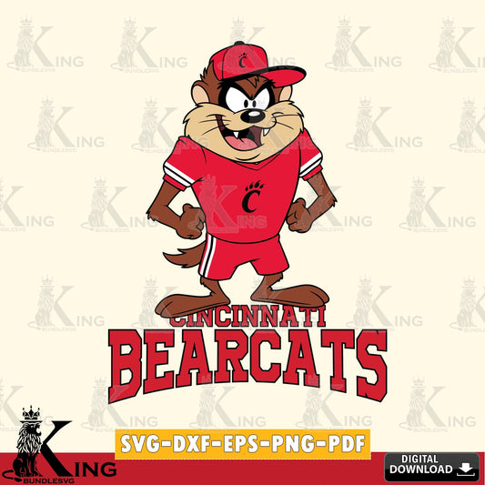 Cincinnati Bearcats Taz Standing Pose SVG file, Cut file  , Digital Download , Instant Download, Taz svg, NCAA svg