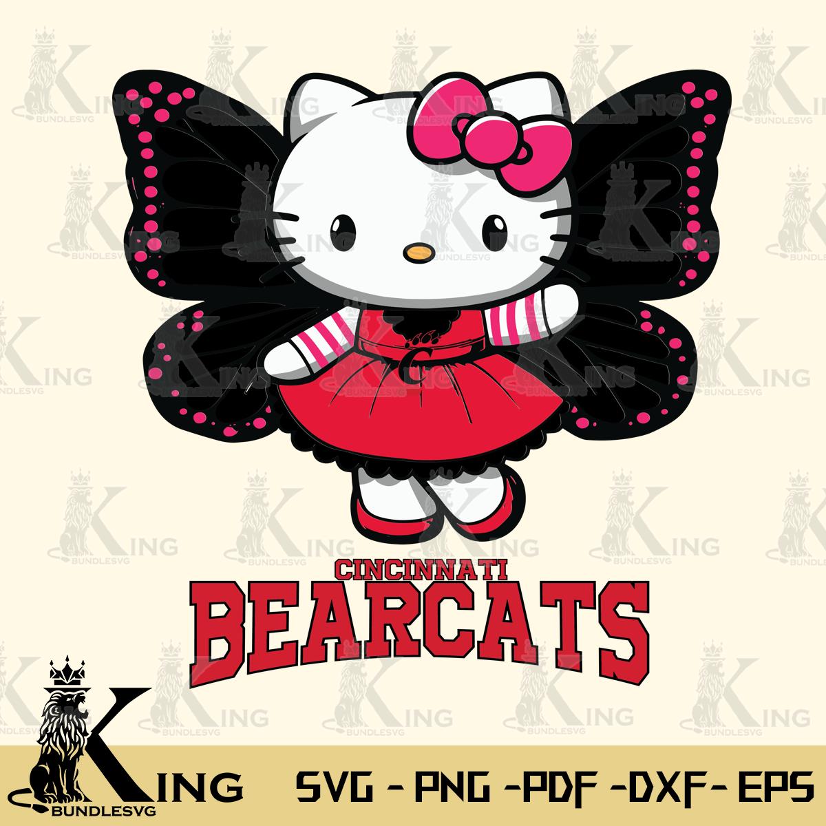 Cincinnati Bearcats Whimsical Kitty Wings Svg Eps Dxf Png File, Digital Download