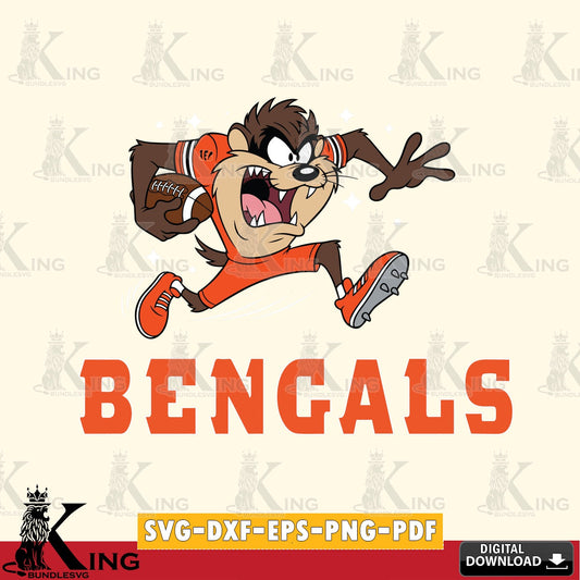 Cincinnati Bengals Angry Taz Football Cut file  , Digital Download , Instant Download, Looney Tunes svg, Football svg