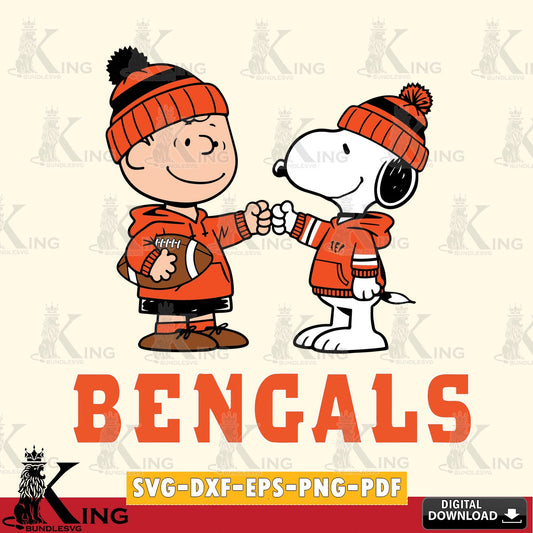 Cincinnati Bengals CharlieBrown Football Fist Bump Cricut file , Cut file  , Digital Download , PDF File , Instant Download