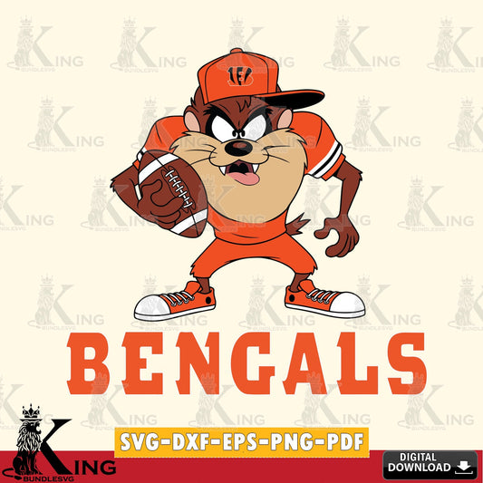 Cincinnati Bengals Đồng phục bóng đá Taz Cut file  , Digital Download , Instant Download, Looney Tunes svg, Football svg