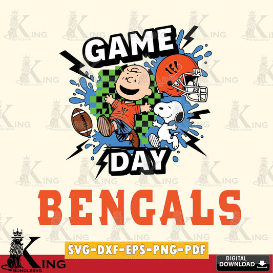 Cincinnati Bengals Game Day Peanuts Cricut file , Cut file  , Digital Download , PDF File , Instant Download