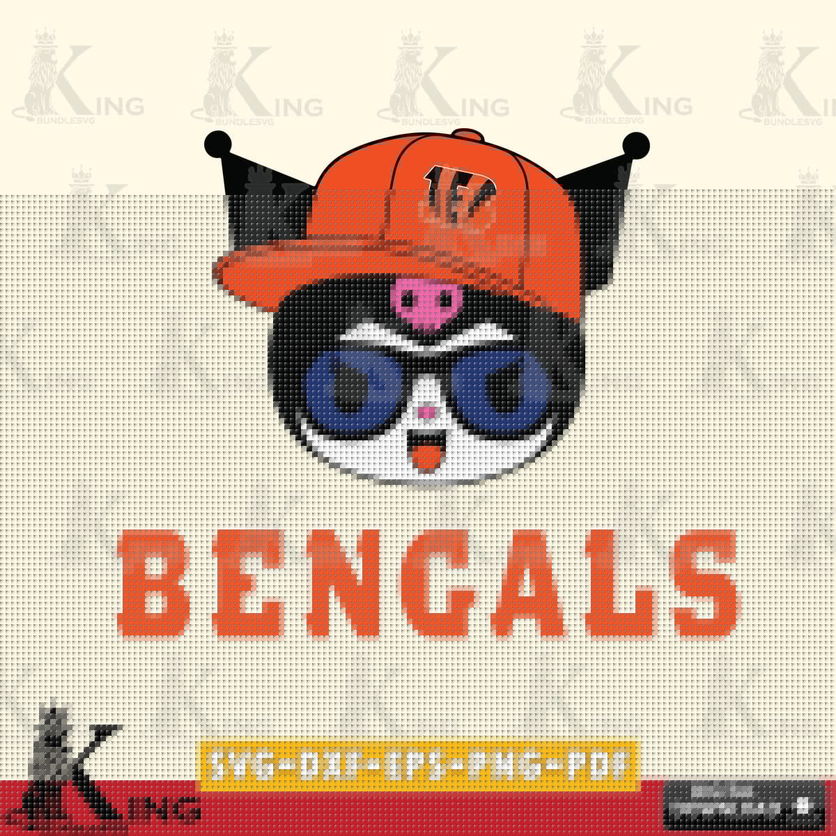 Cincinnati Bengals Kuromi Football Cool SVG file, Cricut, Cut file  , Digital Download , Instant Download, Sanrio svg, Clipart