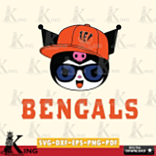 Cincinnati Bengals Kuromi Football Cool SVG file, Cricut, Cut file  , Digital Download , Instant Download, Sanrio svg, Clipart