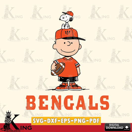 Cincinnati Bengals Peanuts Football Rugby Cricut file , Cut file  , Digital Download , PDF File , Instant Download