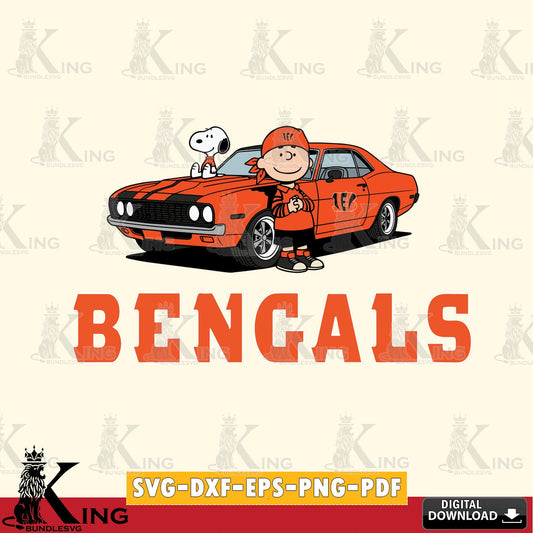 Cincinnati Bengals Peanuts Muscle Car Cricut file , Cut file  , Digital Download , PDF File , Instant Download