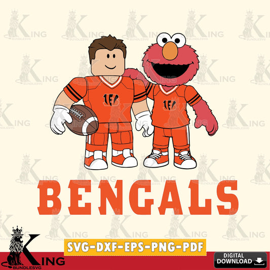 Cincinnati Bengals Roblox & Elmo Football SVG file , Cricut, NFL  File cut , Digital Download , PDF File