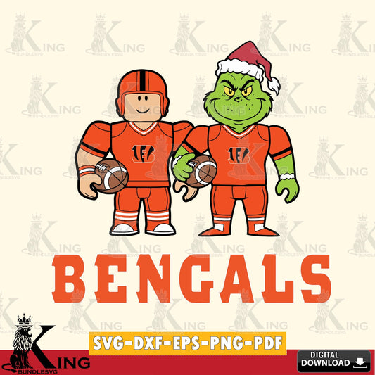 Cincinnati Bengals Roblox & Grinch Football SVG file , Cricut, NFL  File cut , Digital Download , PDF File