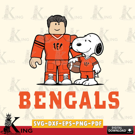 Cincinnati Bengals Roblox & Snoopy Football SVG file , Cricut, NFL  File cut , Digital Download , PDF File