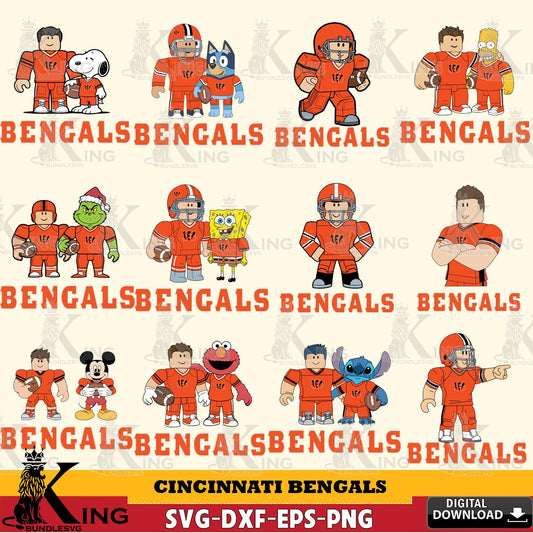 Cincinnati Bengals Roblox With Friends football NFL Bundle SVG file , Cricut, NFL  File cut , Digital Download , PDF File